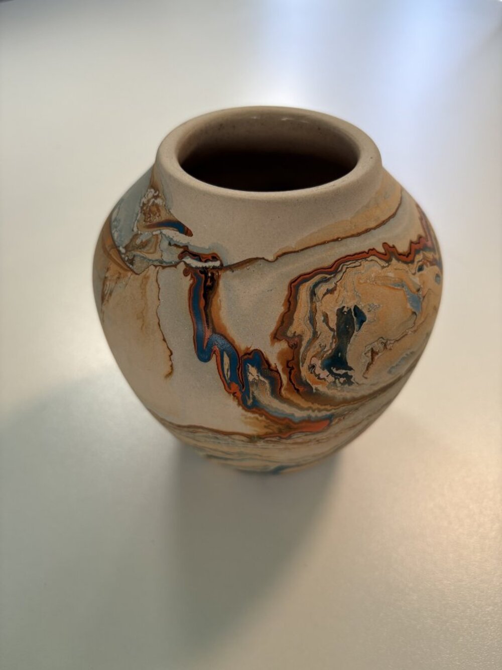 Vintage Nemadji USA Pottery Set 3 Swirl Marbled Vase Pitcher Boho MCM Decor - Picture 6 of 13